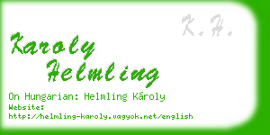 karoly helmling business card
